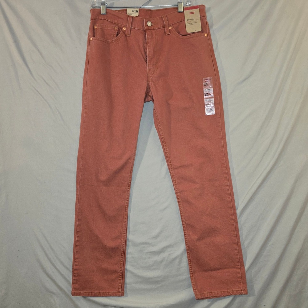 Levi's 511 Slim Fit Jeans 32x30 Mens Burnt Orange Stretch Denim Fall